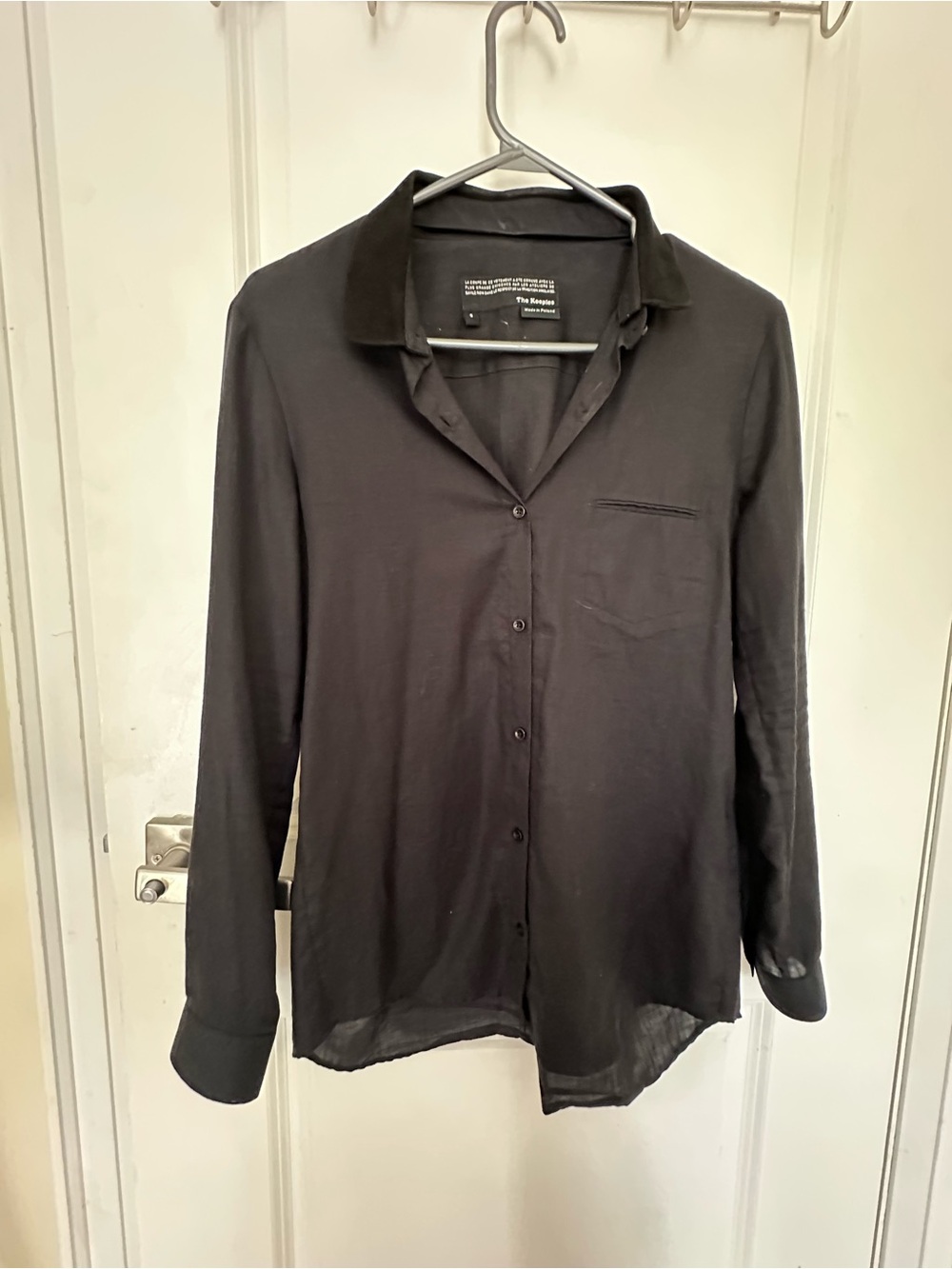 The Kooples Black Long-Sleeve Button-Up Shirt